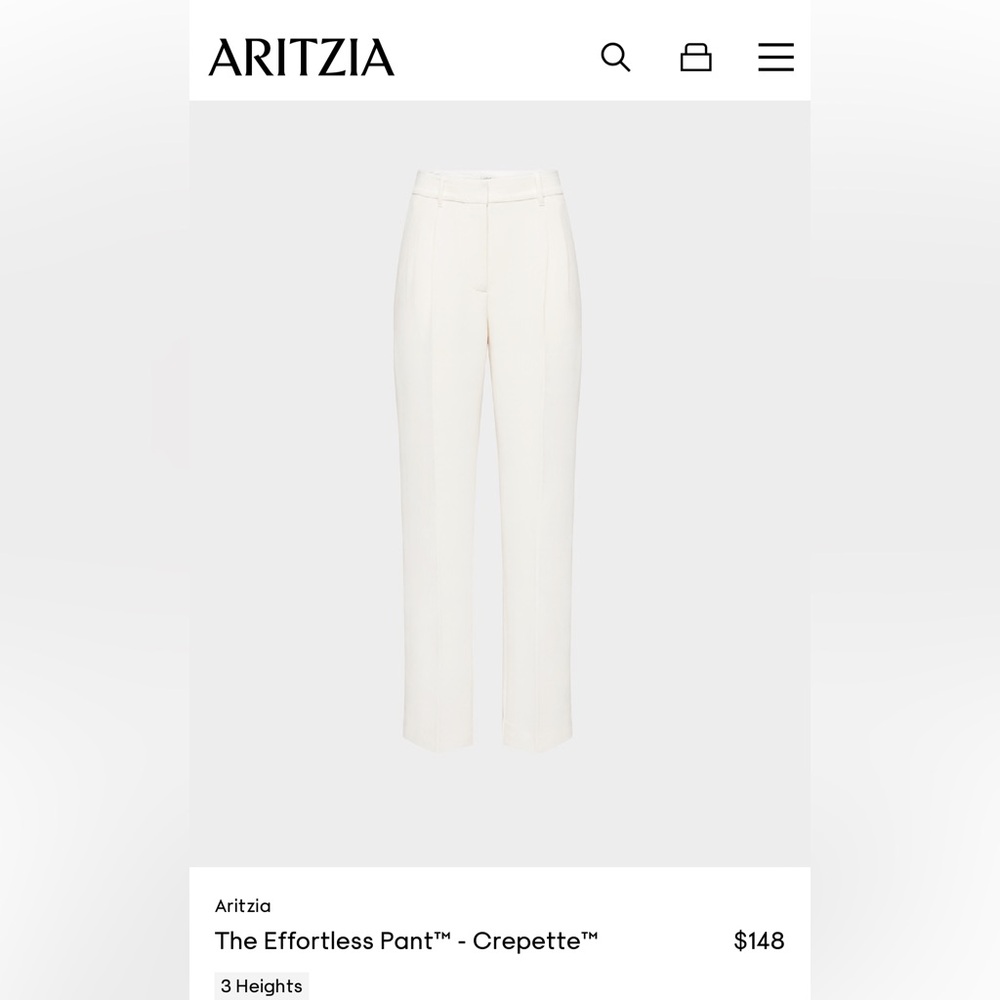 New Aritzia Effortless Pant Size 6 long